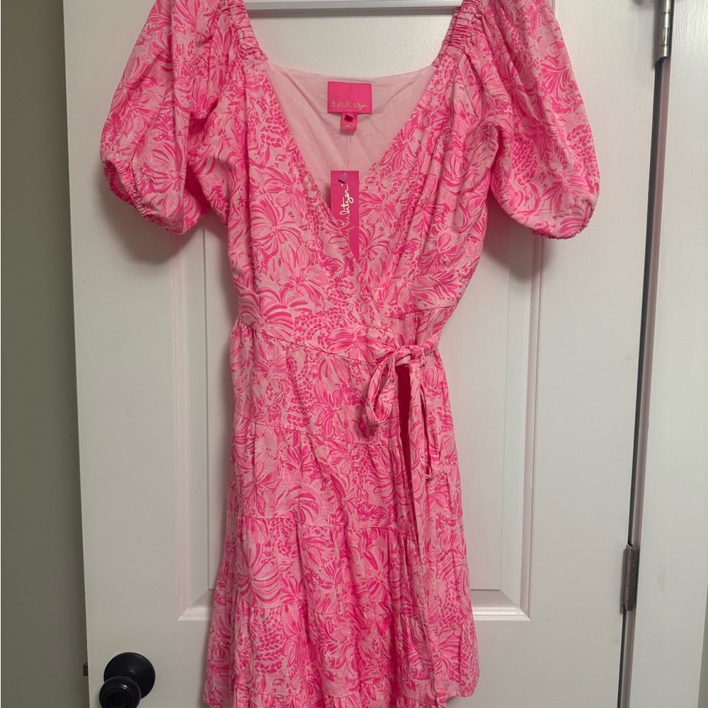 Lilly Pulitzer Iralee Linen Wrap Dress NWT Size 12.